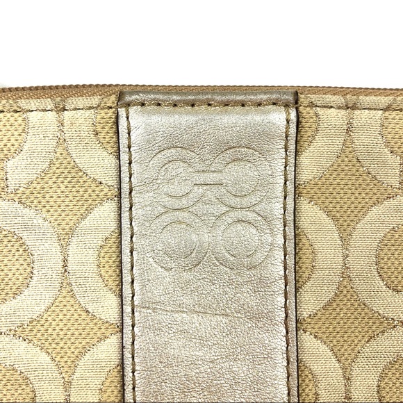 Coach Julia Optic Art Lurex Gold Wristlet - Picture 5 of 8